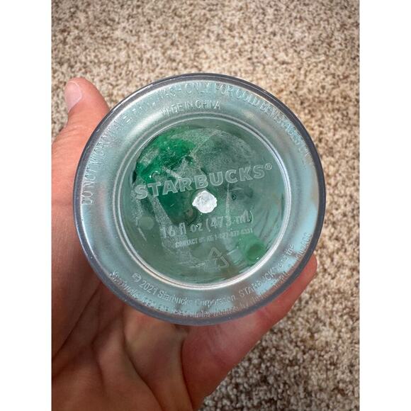 Starbucks Mermaid Logo 16 oz Cold Cup 2021; Light Blue Irridecent - Picture 6 of 8